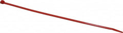 Made in USA - 8-7/8" Long Red Nylon Standard Cable Tie - 40 Lb Tensile Strength, 1.24mm Thick, 3" Max Bundle Diam - Makers Industrial Supply