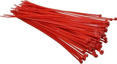 Made in USA - 11-1/4" Long Red Nylon Standard Cable Tie - 50 Lb Tensile Strength, 1.32mm Thick, 3" Max Bundle Diam - Makers Industrial Supply