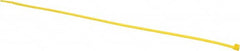 Made in USA - 14-1/4" Long Yellow Nylon Standard Cable Tie - 50 Lb Tensile Strength, 1.32mm Thick, 4" Max Bundle Diam - Makers Industrial Supply