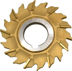 Made in USA - 3" Diam x 1/4" Width of Cut, 18 Teeth, High Speed Steel Side Milling Cutter - Staggered Teeth, TiN Coated - Makers Industrial Supply