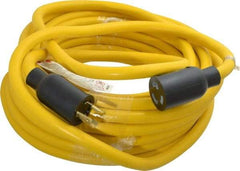 Southwire - 50', 12/3 Gauge/Conductors, Yellow Wet & Dry Location, Indoor & Outdoor Extension Cord - 1 Receptacle, 20 Amps, 125 VAC, UL STW, NEMA L5-20P, L5-20R - Makers Industrial Supply