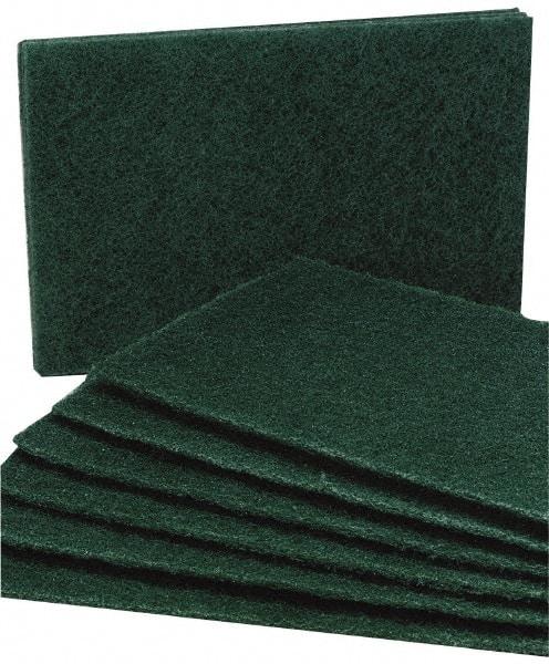 Ability One - 9-1/2" Long x 6" Wide x 1/4" Thick Scouring Pad - Medium-Duty, Green - Makers Industrial Supply