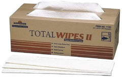 Ability One - Flat Fold Shop Towel/Industrial Wipes - 16-1/2" x 20" Sheet Size, White - Makers Industrial Supply