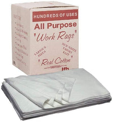 Ability One - 9 Inch Long x 11-1/2 Inch Wide Cotton Rags - White, Box - Makers Industrial Supply