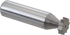 Made in USA - 1/2" Diam x 1/8" Face Width, Solid Carbide, 10 Teeth, Shank Connection Woodruff Keyseat Cutter - Uncoated, 2-1/8" OAL x 1/2" Shank, Straight Teeth, ANSI 404, Old Standard 3 - Makers Industrial Supply