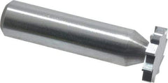 Made in USA - 3/4" Diam x 1/8" Face Width, Solid Carbide, 10 Teeth, Shank Connection Woodruff Keyseat Cutter - Uncoated, 2-1/8" OAL x 1/2" Shank, Straight Teeth, ANSI 406, Old Standard 7 - Makers Industrial Supply