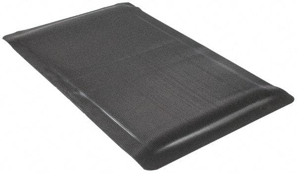 Wearwell - 5' Long x 3' Wide, Dry Environment, Anti-Fatigue Matting - Black, Vinyl with Vinyl Sponge Base, Beveled on 4 Sides - Makers Industrial Supply