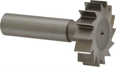 Made in USA - 1-3/8" Diam x 3/8" Face Width, High Speed Steel, 14 Teeth, Shank Connection Woodruff Keyseat Cutter - Uncoated, 2-3/8" OAL x 1/2" Shank, Straight Teeth, ANSI 1211, Old Standard F - Makers Industrial Supply