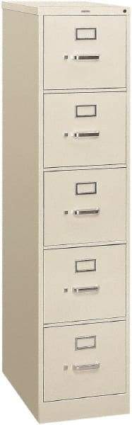 Hon - 15" Wide x 60" High x 26-1/2" Deep, 5 Drawer Vertical File - Steel, Light Gray - Makers Industrial Supply