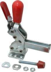 De-Sta-Co - 600 Lb Holding Capacity, Vertical Handle, Manual Hold Down Toggle Clamp - 66° Handle Movement, 75° Bar Opening, U-Bar, Flanged Base, Electro-Plated Zinc, Carbon Steel - Makers Industrial Supply