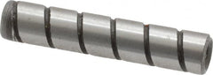 Jergens - 1/4" Diam x 1-1/4" Pin Length Alloy Steel Grooved Dowel Pin - C 47-58 & C 60-64 (Surface) Hardness, 1 Beveled & 1 Threaded End - Makers Industrial Supply