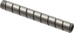 Jergens - 1/4" Diam x 2" Pin Length Alloy Steel Grooved Dowel Pin - C 47-58 & C 60-64 (Surface) Hardness, 1 Beveled & 1 Threaded End - Makers Industrial Supply