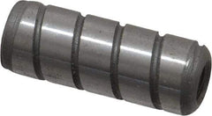 Jergens - 3/8" Diam x 1" Pin Length Alloy Steel Grooved Dowel Pin - C 47-58 & C 60-64 (Surface) Hardness, 1 Beveled & 1 Threaded End - Makers Industrial Supply