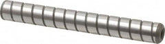 Jergens - 3/8" Diam x 3" Pin Length Alloy Steel Grooved Dowel Pin - C 47-58 & C 60-64 (Surface) Hardness, 1 Beveled & 1 Threaded End - Makers Industrial Supply