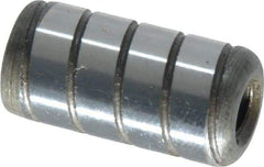 Jergens - 1/2" Diam x 1" Pin Length Alloy Steel Grooved Dowel Pin - C 47-58 & C 60-64 (Surface) Hardness, 1 Beveled & 1 Threaded End - Makers Industrial Supply