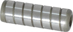 Jergens - 1/2" Diam x 1-1/2" Pin Length Alloy Steel Grooved Dowel Pin - C 47-58 & C 60-64 (Surface) Hardness, 1 Beveled & 1 Threaded End - Makers Industrial Supply