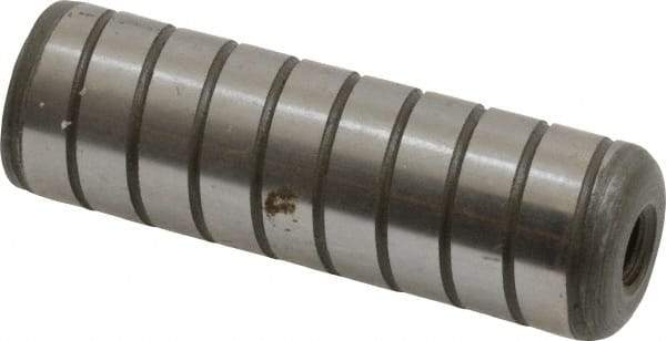 Jergens - 5/8" Diam x 2" Pin Length Alloy Steel Grooved Dowel Pin - C 47-58 & C 60-64 (Surface) Hardness, 1 Beveled & 1 Threaded End - Makers Industrial Supply