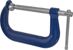 Gibraltar - Regular-Duty 6" Max Opening, 4-1/8" Throat Depth, Forged Steel Standard C-Clamp - 6,600 Lb Capacity, 0" Min Opening, Deep Throat - Makers Industrial Supply