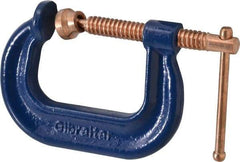 Gibraltar - Regular-Duty 2" Max Opening, 2" Throat Depth, Forged Steel Standard C-Clamp - 3,500 Lb Capacity, 0" Min Opening, Deep Throat, Copper Plated Screw - Makers Industrial Supply