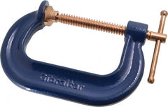 Gibraltar - Regular-Duty 3" Max Opening, 2-3/8" Throat Depth, Forged Steel Standard C-Clamp - 3,500 Lb Capacity, 0" Min Opening, Deep Throat, Copper Plated Screw - Makers Industrial Supply