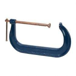 Gibraltar - Regular-Duty 12" Max Opening, 6-5/16" Throat Depth, Forged Steel Standard C-Clamp - 9,500 Lb Capacity, 3" Min Opening, Deep Throat, Copper Plated Screw - Makers Industrial Supply