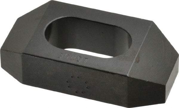 Gibraltar - 5/8" Stud, Steel, Plain Strap Clamp - 9/16" Travel, 2-1/2" OAL x 1-1/4" Wide x 5/8" High, Black Oxide Finish, Tapered Nose - Makers Industrial Supply