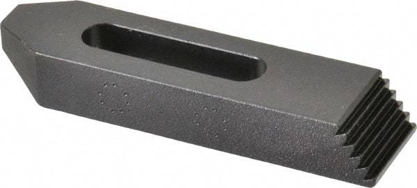 Gibraltar - 5/16, 3/8" Stud, Steel, Serrated Strap Clamp - 1-7/16" Travel, 4" OAL x 1" Wide x 5/8" High, Black Oxide Finish, Tapered Nose - Makers Industrial Supply