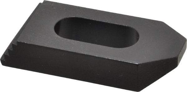 Gibraltar - 1/2" Stud, Steel, Serrated Strap Clamp - 11/16" Travel, 2-1/2" OAL x 1-1/8" Wide x 1/2" High, Black Oxide Finish, Tapered Nose - Makers Industrial Supply