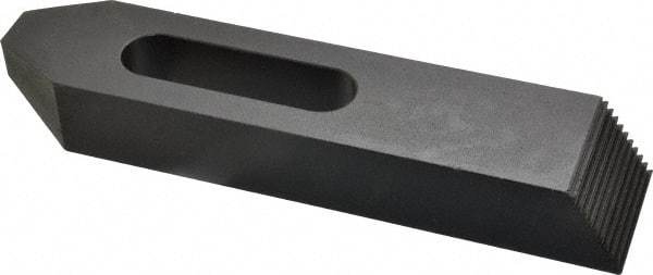 Gibraltar - 3/4" Stud, Steel, Serrated Strap Clamp - 2-3/16" Travel, 8" OAL x 1-3/4" Wide x 1-1/8" High, Black Oxide Finish, Tapered Nose - Makers Industrial Supply