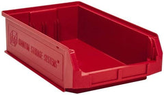 Quantum Storage - 80 Lb. Load Capacity, 19-3/4" Deep, Red Polyethylene Hopper Stacking Bin - 5-7/8" High x 12-3/8" Wide x 19-3/4" Long - Makers Industrial Supply