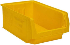 Quantum Storage - 90 Lb. Load Capacity, 19-3/4" Deep, Yellow Polyethylene Hopper Stacking Bin - 7-7/8" High x 12-3/8" Wide x 19-3/4" Long - Makers Industrial Supply