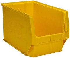 Quantum Storage - 100 Lb. Load Capacity, 19-3/4" Deep, Yellow Polyethylene Hopper Stacking Bin - 11-7/8" High x 12-3/8" Wide x 19-3/4" Long - Makers Industrial Supply