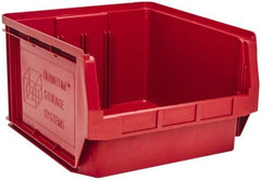 Quantum Storage - 120 Lb. Load Capacity, 19-3/4" Deep, Red Polyethylene Hopper Stacking Bin - 11-7/8" High x 18-3/8" Wide x 19-3/4" Long - Makers Industrial Supply