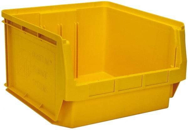 Quantum Storage - 120 Lb. Load Capacity, 19-3/4" Deep, Yellow Polyethylene Hopper Stacking Bin - 11-7/8" High x 18-3/8" Wide x 19-3/4" Long - Makers Industrial Supply