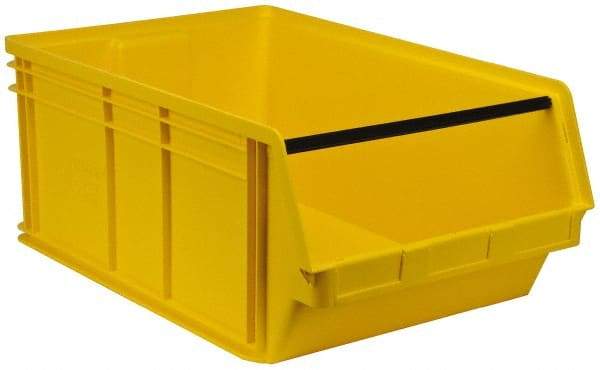 Quantum Storage - 140 Lb. Load Capacity, 29" Deep, Yellow Polyethylene Hopper Stacking Bin - 11-7/8" High x 18-3/8" Wide x 29" Long - Makers Industrial Supply