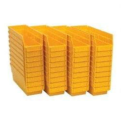 Quantum Storage - 50 Lb. Load Capacity, 11-5/8" Deep, Yellow Polypropylene Hopper Shelf Bin - 4" High x 4-1/8" Wide x 11-5/8" Long - Makers Industrial Supply