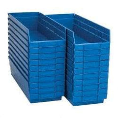 Quantum Storage - 50 Lb. Load Capacity, 17-7/8" Deep, Blue Polypropylene Hopper Shelf Bin - 4" High x 6-5/8" Wide x 17-7/8" Long - Makers Industrial Supply