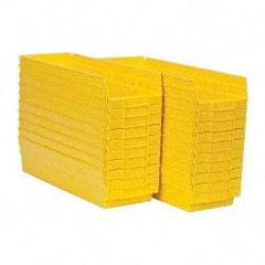 Quantum Storage - 50 Lb. Load Capacity, 17-7/8" Deep, Yellow Polypropylene Hopper Shelf Bin - 4" High x 6-5/8" Wide x 17-7/8" Long - Makers Industrial Supply