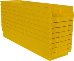 Quantum Storage - 50 Lb. Load Capacity, 23-5/8" Deep, Yellow Polypropylene Hopper Shelf Bin - 4" High x 6-5/8" Wide x 23-5/8" Long - Makers Industrial Supply