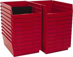 Quantum Storage - 50 Lb. Load Capacity, 11-5/8" Deep, Red Polypropylene Hopper Shelf Bin - 4" High x 8-3/8" Wide x 11-5/8" Long - Makers Industrial Supply