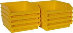 Quantum Storage - 50 Lb. Load Capacity, 11-5/8" Deep, Yellow Polypropylene Hopper Shelf Bin - 4" High x 11-1/8" Wide x 11-5/8" Long - Makers Industrial Supply