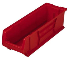 Quantum Storage - 100 Lb. Load Capacity, 23-7/8" Deep, Red Polypropylene Hopper Stacking Bin - 7" High x 8-1/4" Wide x 23-7/8" Long - Makers Industrial Supply