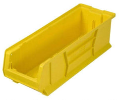 Quantum Storage - 100 Lb. Load Capacity, 23-7/8" Deep, Yellow Polypropylene Hopper Stacking Bin - 7" High x 8-1/4" Wide x 23-7/8" Long - Makers Industrial Supply