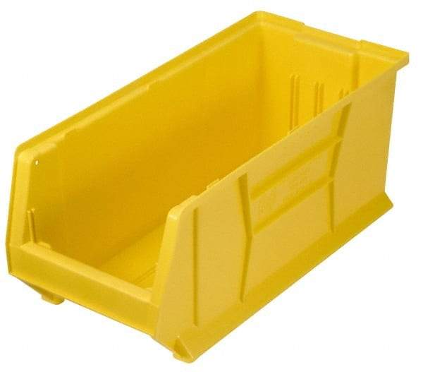 Quantum Storage - 100 Lb. Load Capacity, 23-7/8" Deep, Yellow Polypropylene Hopper Stacking Bin - 9" High x 8-1/4" Wide x 23-7/8" Long - Makers Industrial Supply