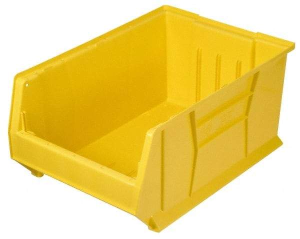 Quantum Storage - 100 Lb. Load Capacity, 23-7/8" Deep, Yellow Polypropylene Hopper Stacking Bin - 7" High x 11" Wide x 23-7/8" Long - Makers Industrial Supply