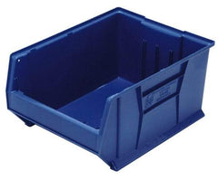 Quantum Storage - 100 Lb. Load Capacity, 23-7/8" Deep, Blue Polypropylene Hopper Stacking Bin - 12" High x 18-1/4" Wide x 23-7/8" Long - Makers Industrial Supply