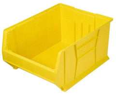 Quantum Storage - 100 Lb. Load Capacity, 23-7/8" Deep, Yellow Polypropylene Hopper Stacking Bin - 10" High x 11" Wide x 23-7/8" Long - Makers Industrial Supply