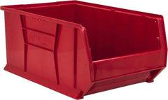 Quantum Storage - 100 Lb. Load Capacity, 23-7/8" Deep, Red Polypropylene Hopper Stacking Bin - 11" High x 16-1/2" Wide x 23-7/8" Long - Makers Industrial Supply