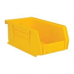 Quantum Storage - 10 Lb. Load Capacity, 7-3/8" Deep, Yellow Polypropylene Hopper Stacking Bin - 3" High x 4-1/8" Wide x 7-3/8" Long - Makers Industrial Supply