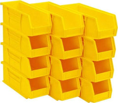 Quantum Storage - 30 Lb. Load Capacity, 10-7/8" Deep, Yellow Polypropylene Hopper Stacking Bin - 4" High x 4-1/8" Wide x 10-7/8" Long - Makers Industrial Supply